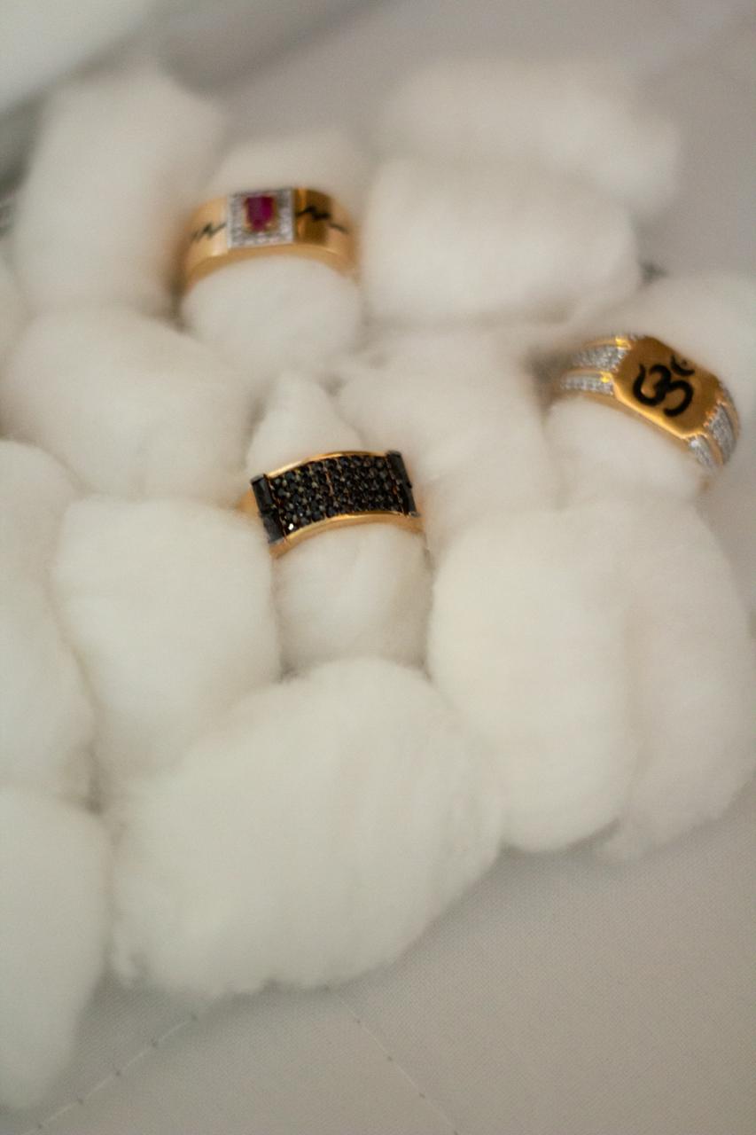 Stylish Gold Rings Collection with Stone and Engraved Designs - 1